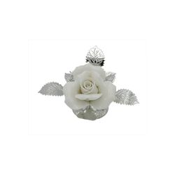 Rosa Latón 7cm NF0050B-B Blanca Bicolor Plateado