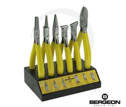 Set Alicate Acero Bergeon 20110 (6) Alicates estriados+Base De Madera