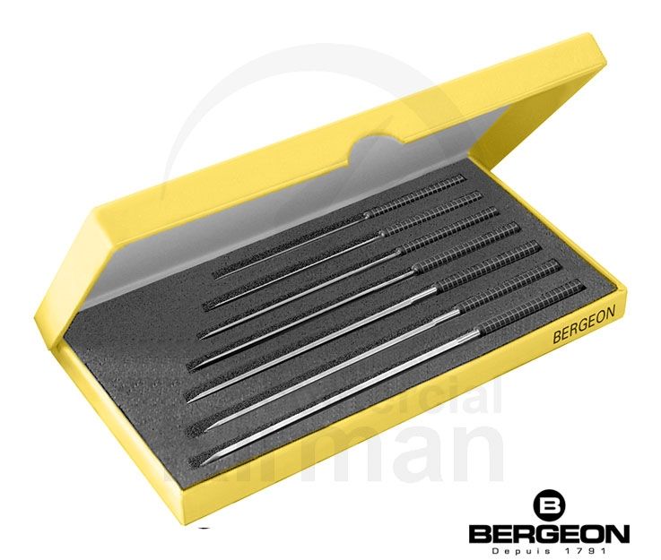 Set Alisadores Bergeon 54009 (7) Alisadores 0.70 a 2.90 mm Con Mango Pvc.