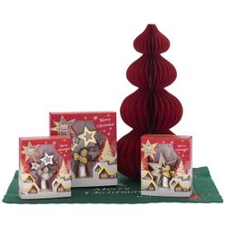 Set Angel Navidad Cerámica 8.5/12.5cm NK8605 Arbol Estrella Multicolor