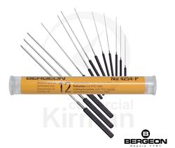 Set Escariadores Bergeon 54011 (12) Escariadores 0,33 a 2,34mm Con Mango Pvc.