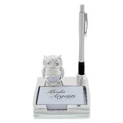 Set Escritorio Acero Bilaminado 9x9cm MA1275/MP Búho-Bolígrafo-Libreta