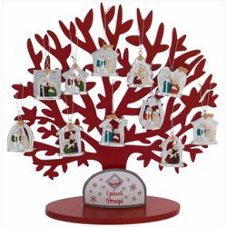 Set Mini Pesebres Navidad Cerámica NK8672 (30) Unidades + Arbol Expositor
