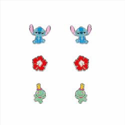 Set Pendientes Stitch/Flor Roja/Scrump Bronce BC0006P (3) Unidades Disney