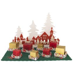 Set Pesebre Navidad Cerámica 13x8x14cm NK8660 (6) Unidades Multicolor Portal Dosel