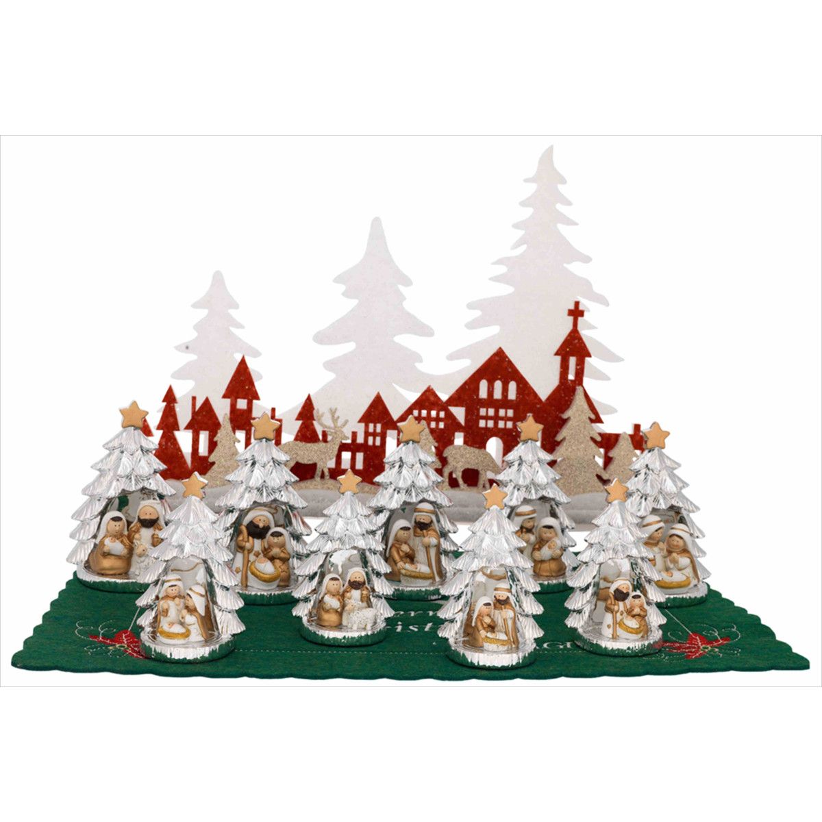 Set Pesebre Navidad Cerámica NK8673 (12) Unidades