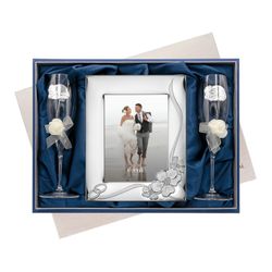 Set Portafotos Copas 13x18cm Aniversario EV9073/04A Alianzas Rosas