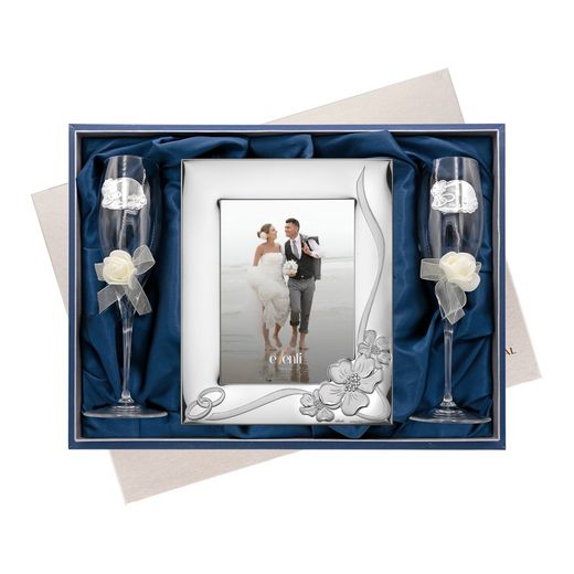 Set of 18x24cm Anniversary Photo Frames EV9073/03A Pink Wedding Rings