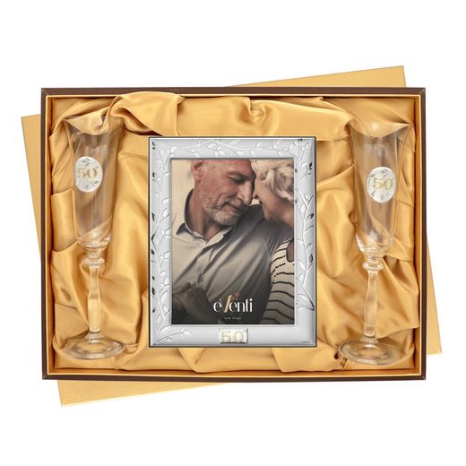 Anniversary Photo Frame Set 18x24cm EV9223/03C Tree of Life Wedding Rings 50 Years