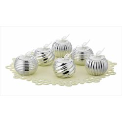 Set Velas 7.5x5cm AK2201 (4) Unidades Redondas Plateadas