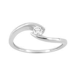 Anillo Solitario Oro Blanco 9Kts (9)9KLGD068W Diamante Laboratorio 0,15ct