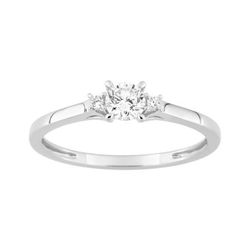 Solitario Oro Blanco 9kts Argyor-MRM (9)9KLGD044W 3 Diamantes F-VS. SYNT 0.27CT