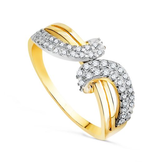 Anel Cruz com Zircônia em Ouro Branco 18k, 8mm, 19152-OA