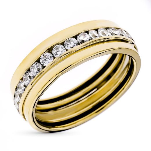 9kt Gold Ring 6.5mm 9K14459 Zirconias