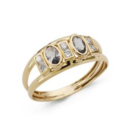 Anello in Oro 9kt 9K19271-AT Pietre Ovali e Zirconi