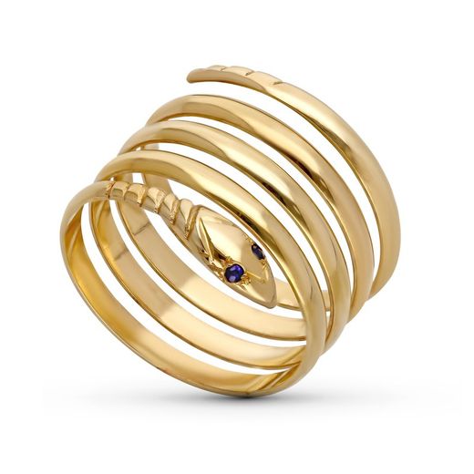 9kt Gold Ring 9K9220-ZA Snake with Sapphires