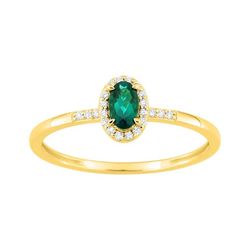Sortija Oro 9kts Argyor-MRM (9)9KLGE100Y Esmeralda Diamantes F-VS SYNT 0.43CT