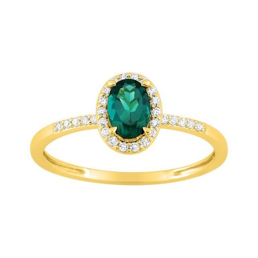 9kt Gold Ring Argyor-MRM (9)9KLGE101Y Emerald Diamonds F-VS SYNT 0.43CT
