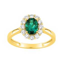 Sortija Oro 9kts Argyor-MRM (9)9KLGE104Y Esmeralda Diamantes F-VS SYNT 0.75CT