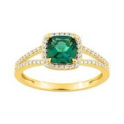 Sortija Oro 9kts Argyor-MRM (9)9KLGE111Y Esmeralda Diamantes F-VS SYNT 0.90CT