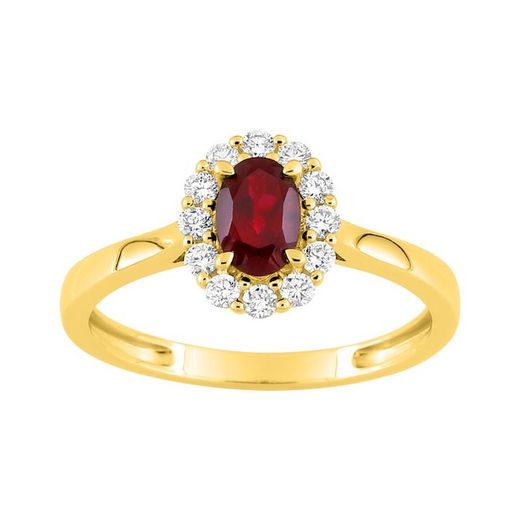 Sortija Oro 9kts Argyor-MRM (9)9KLGR103Y Rubí Diamantes F-VS SYNT 0.65CT