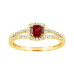 Sortija Oro 9kts Argyor-MRM (9)9KLGR110Y Rubí Diamantes F-VS SYNT 0.38CT