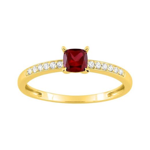 Sortija Oro 9kts Argyor-MRM (9)9KLGR112Y Rubí Diamantes F-VS SYNT 0.38CT