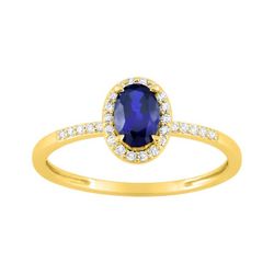 Sortija Oro 9kts Argyor-MRM (9)9KLGS101Y Zafiro Diamantes F-VS SYNT 0.65CT
