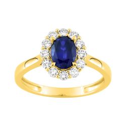 9kt Gold Ring Argyor-MRM (9)9KLGS104Y Sapphire Diamonds F-VS SYNT 1.10CT