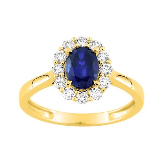 9kt Gold Ring Argyor-MRM (9)9KLGS104Y Sapphire Diamonds F-VS SYNT 1.10CT