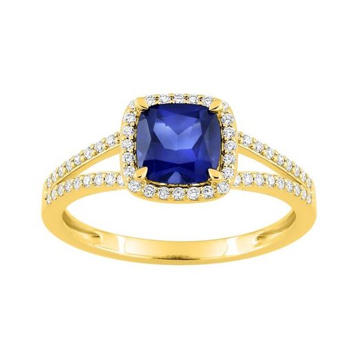 9kt Gold Ring Argyor-MRM (9)9KLGS111Y Sapphire Diamonds F-VS SYNT 1.35CT