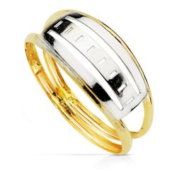 Sortija Oro 9kts Bicolor Plata 9K14997