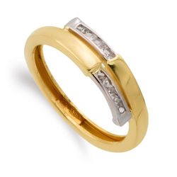 Sortija Oro 9kts Bicolor Plata 9K19552 Circonitas