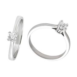 Sortija Oro Blanco 18kts 0109531 Diamante Laboratorio 0,25 cts