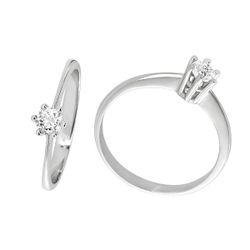 Sortija Oro Blanco 18kts 0109535 Diamante Laboratorio 0,25 cts