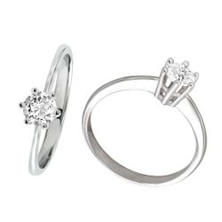 Sortija Oro Blanco 18kts 0109536 Diamante Laboratorio 0,50 cts