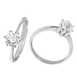 Sortija Oro Blanco 18kts 0109537 Diamante Laboratorio 1,00 cts