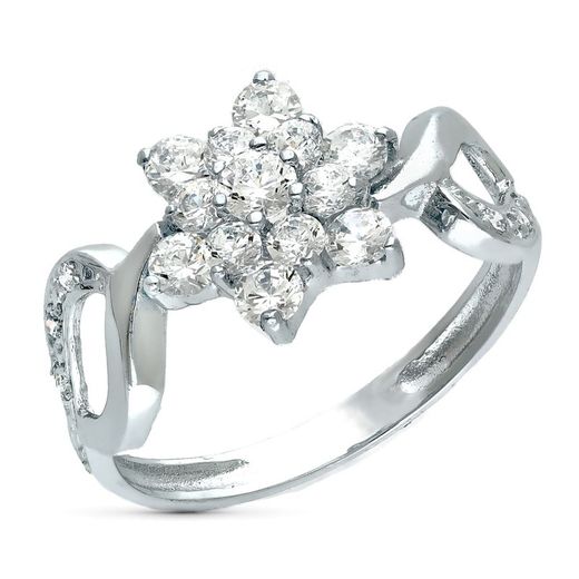 18kt White Gold Ring 10mm 20419-2 Zirconia
