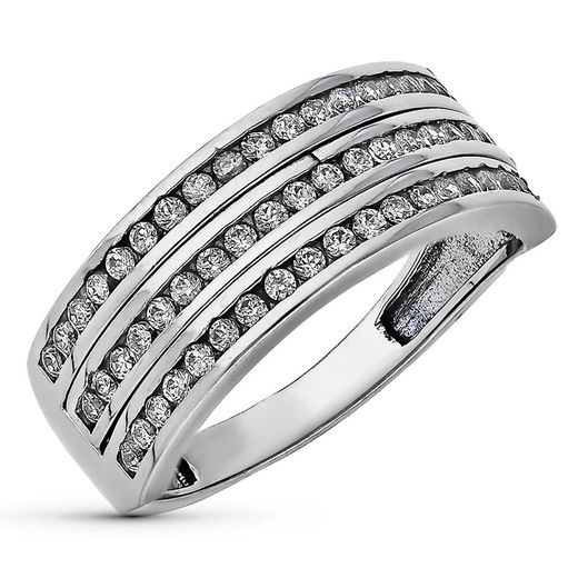9kt White Gold Ring 8mm 9K19105 Zirconia