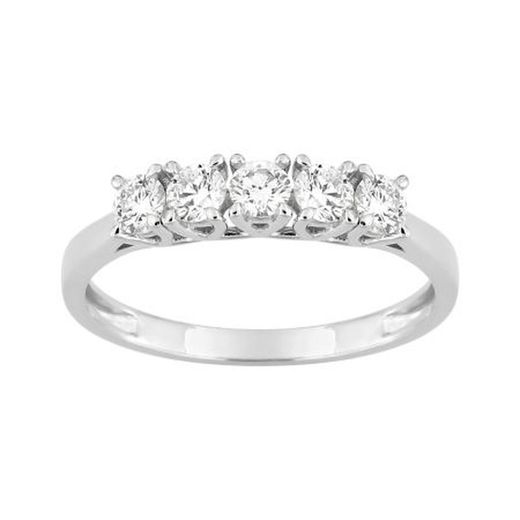 Sortija Oro Blanco 9kts Argyor-MRM (9)9KLGD003W 5 Diamantes F-VS. SYNT 0.50CT