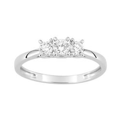 Sortija Oro Blanco 9kts Argyor-MRM (9)9KLGD075W 3 Diamantes F-VS. SYNT 0.35CT