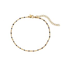 Tobillera Acero Dorado 20+5cm TAL0001DOENXX Enamel Negro