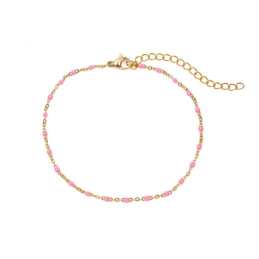 Tobillera Acero Dorado 20+5cm TAL0001DOEPXX Enamel Rosa
