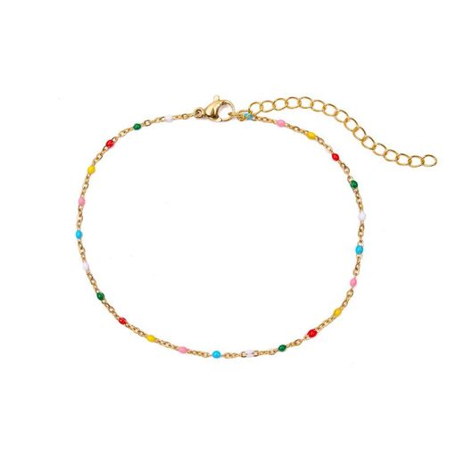 Tobillera Acero Dorado 20+5cm TAL0001DOVAXX Enamel Multicolor