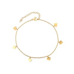 Tobillera Acero Dorado 20+5cm TAL0002DOXXXX Corazones