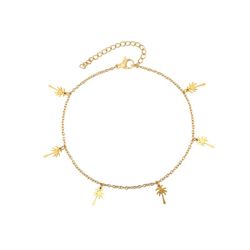 Tobillera Acero Dorado 20+5cm TAL0008DOXXXX Palmeras
