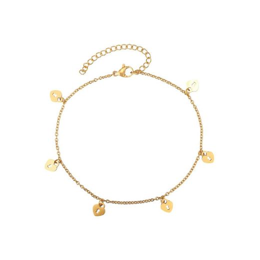 Tobillera Acero Dorado 20+5cm TAL0011DOXXXX Heart Lock