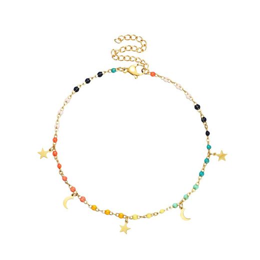 Tobillera Acero Dorado 20+5cm TAL0023DOVA Lunas Y Estrellas