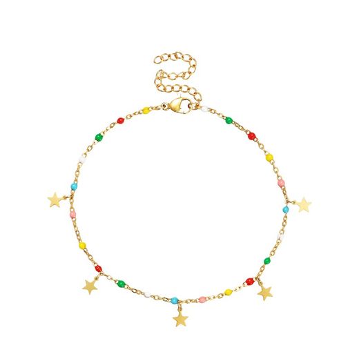Tobillera Acero Dorado 20+5cm TAL0027DOVA Estrellas