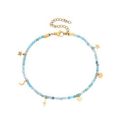 Tobillera Acero Dorado 20+5cm TAM0005DOAZ Amazonita Charms